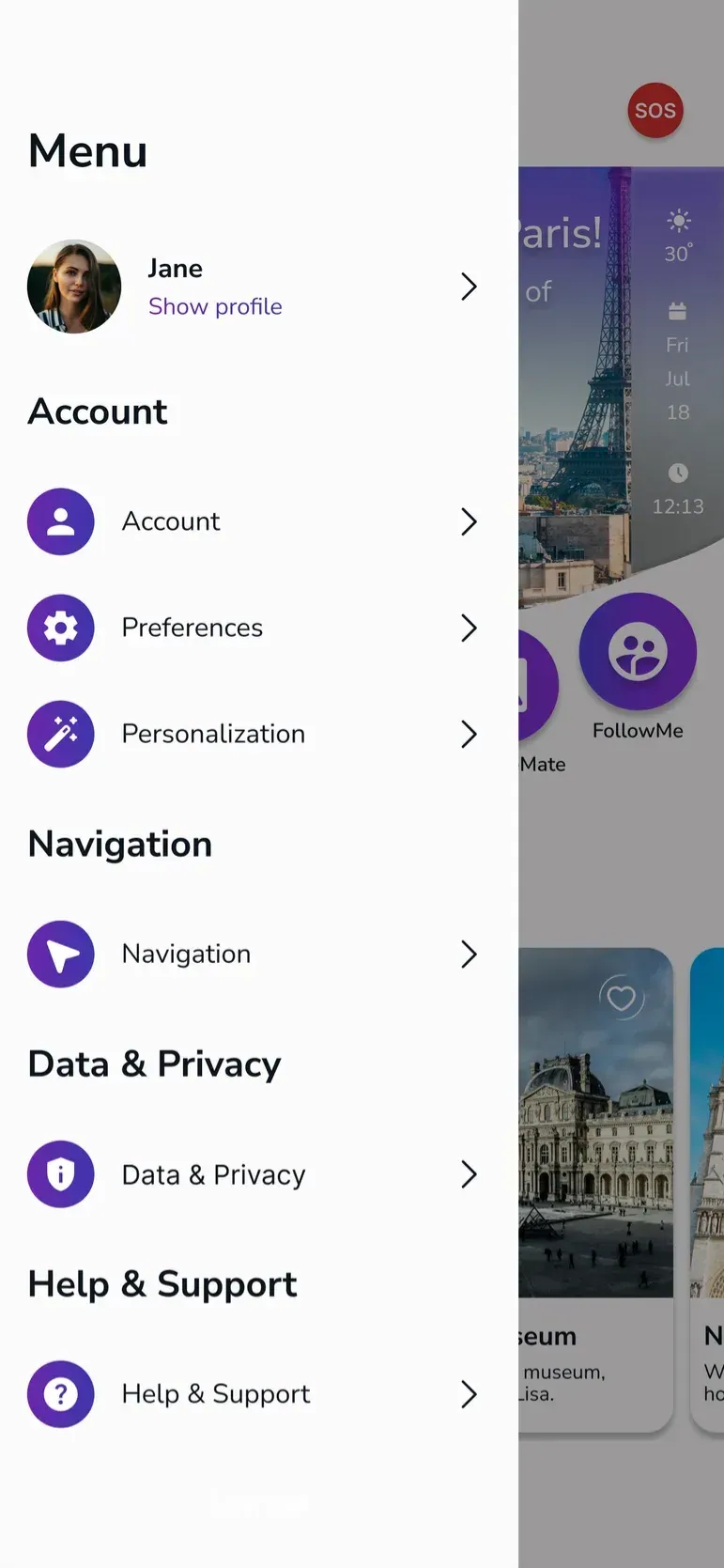 App screen