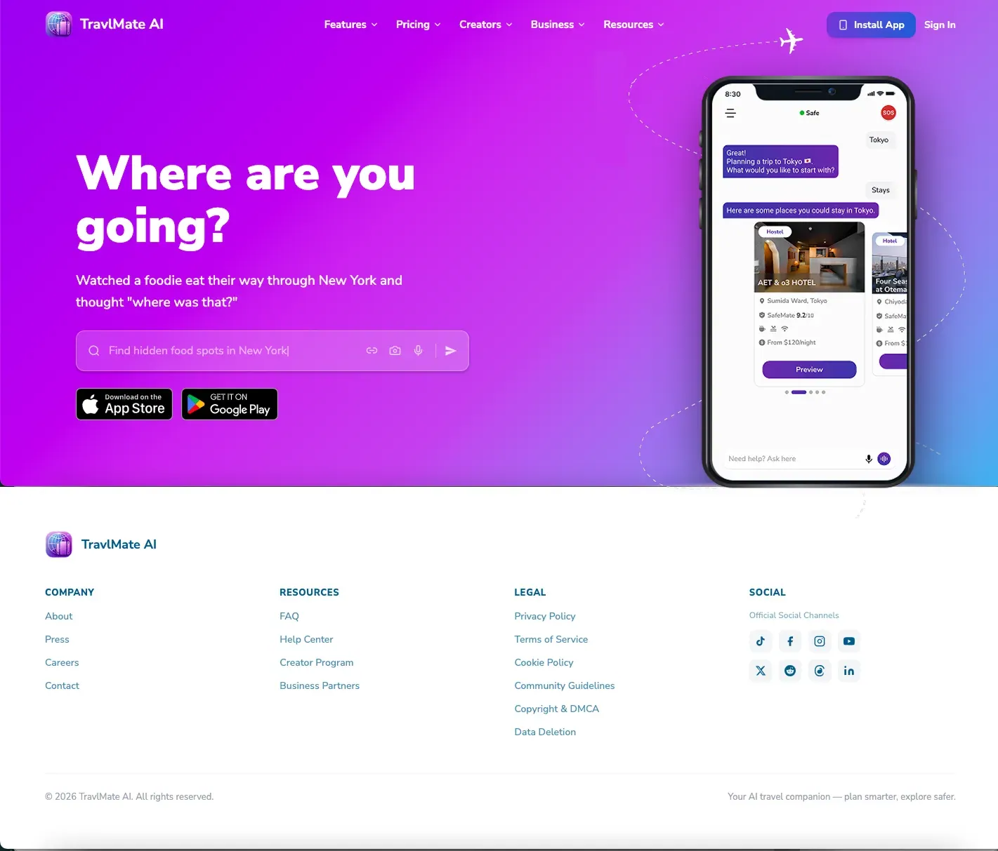 Website screen