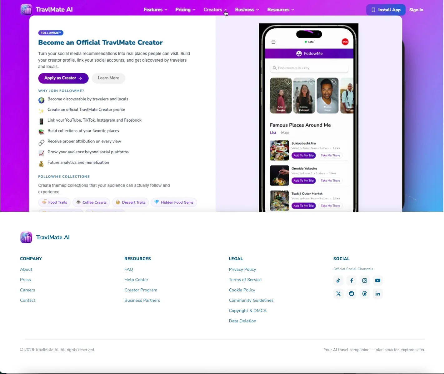 Website screen