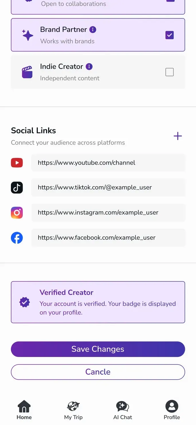 App screen