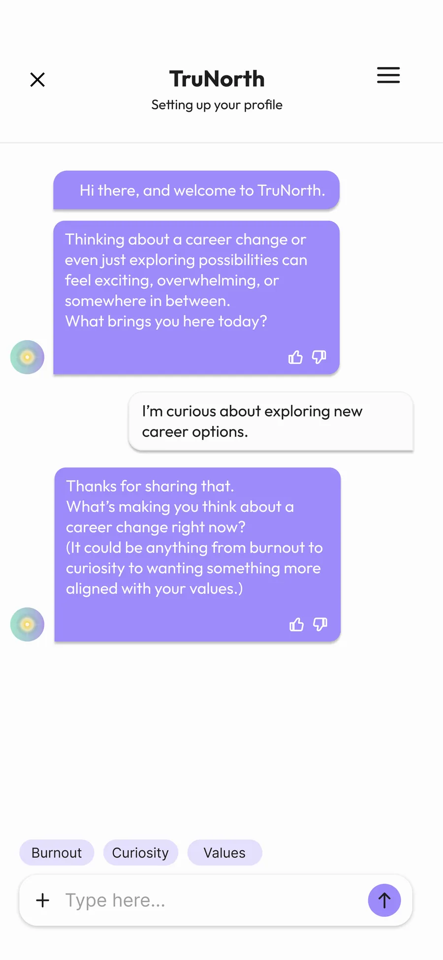 App screen