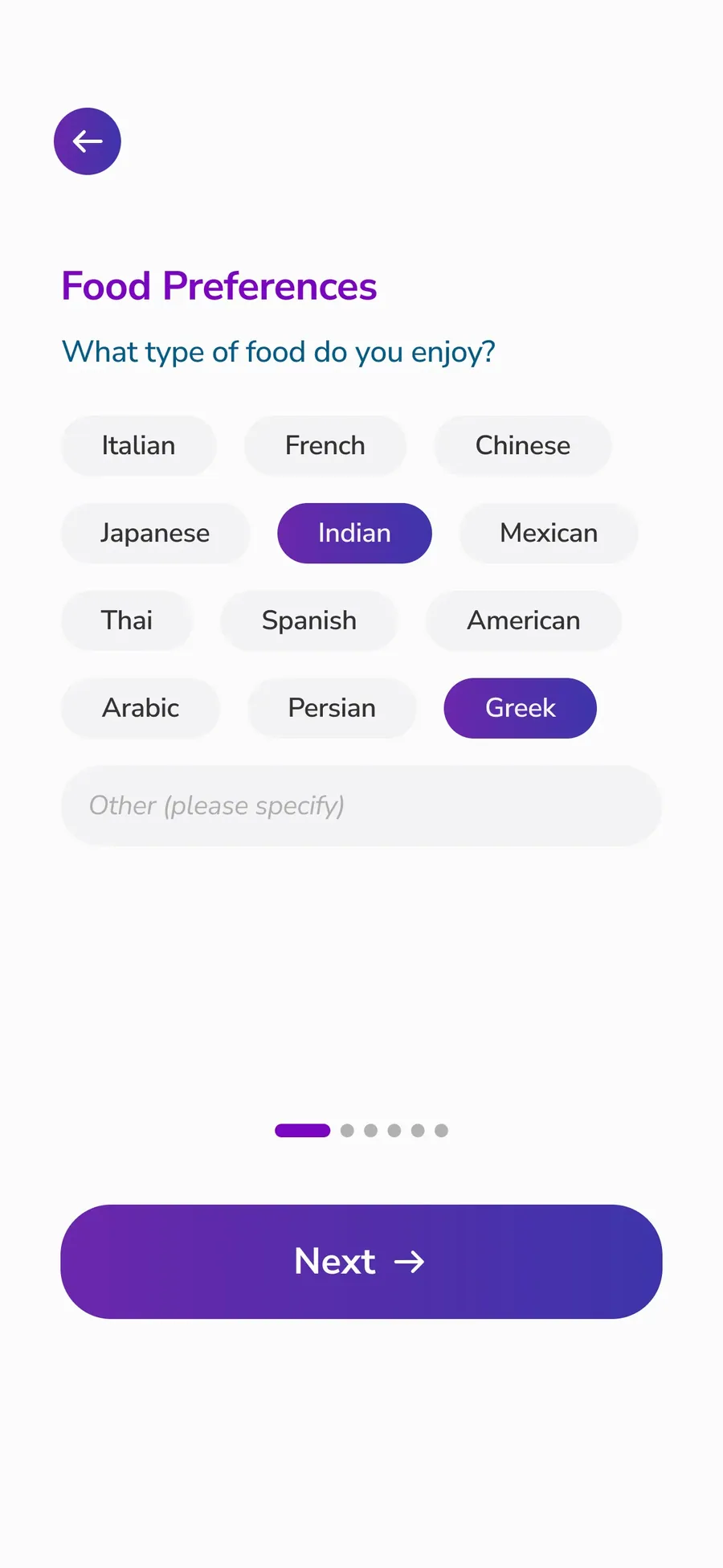 App screen