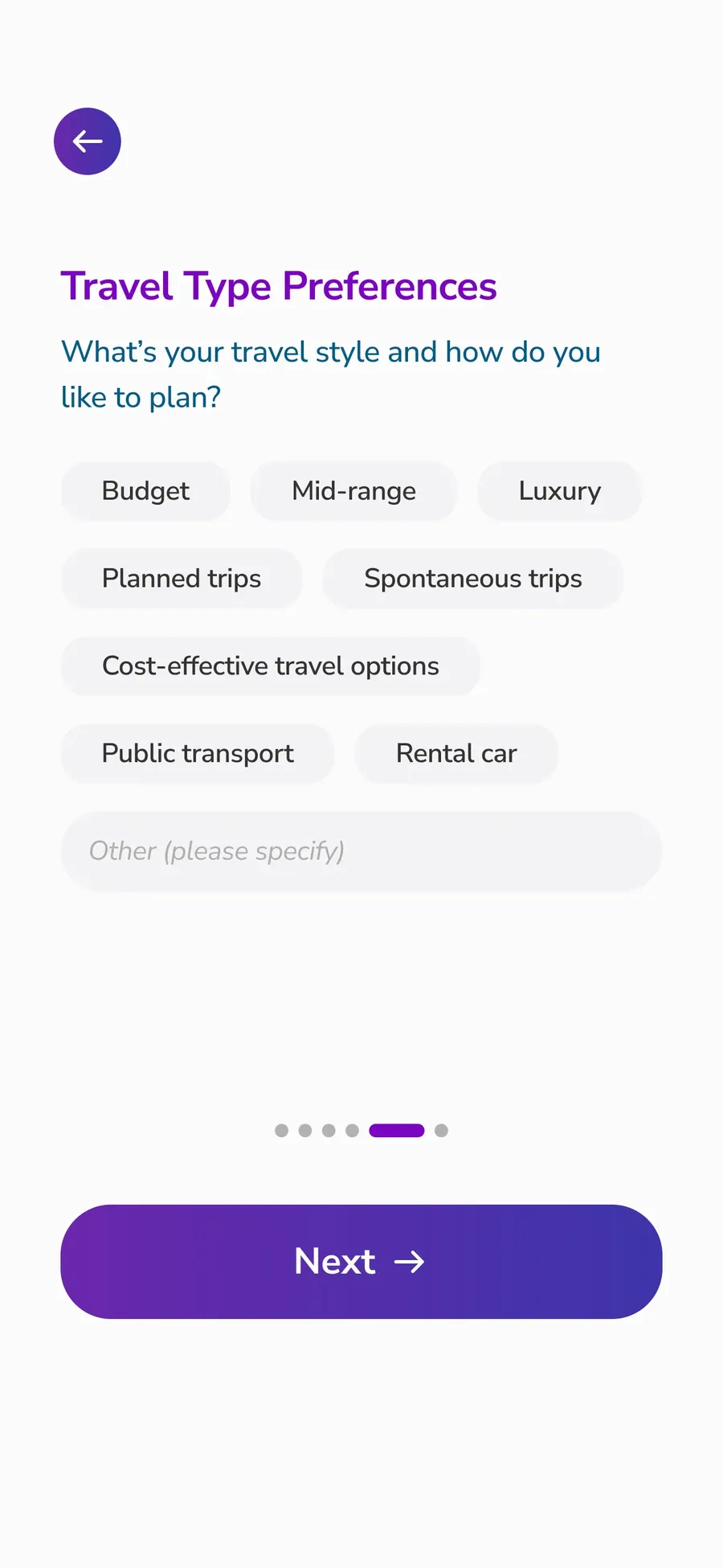 App screen