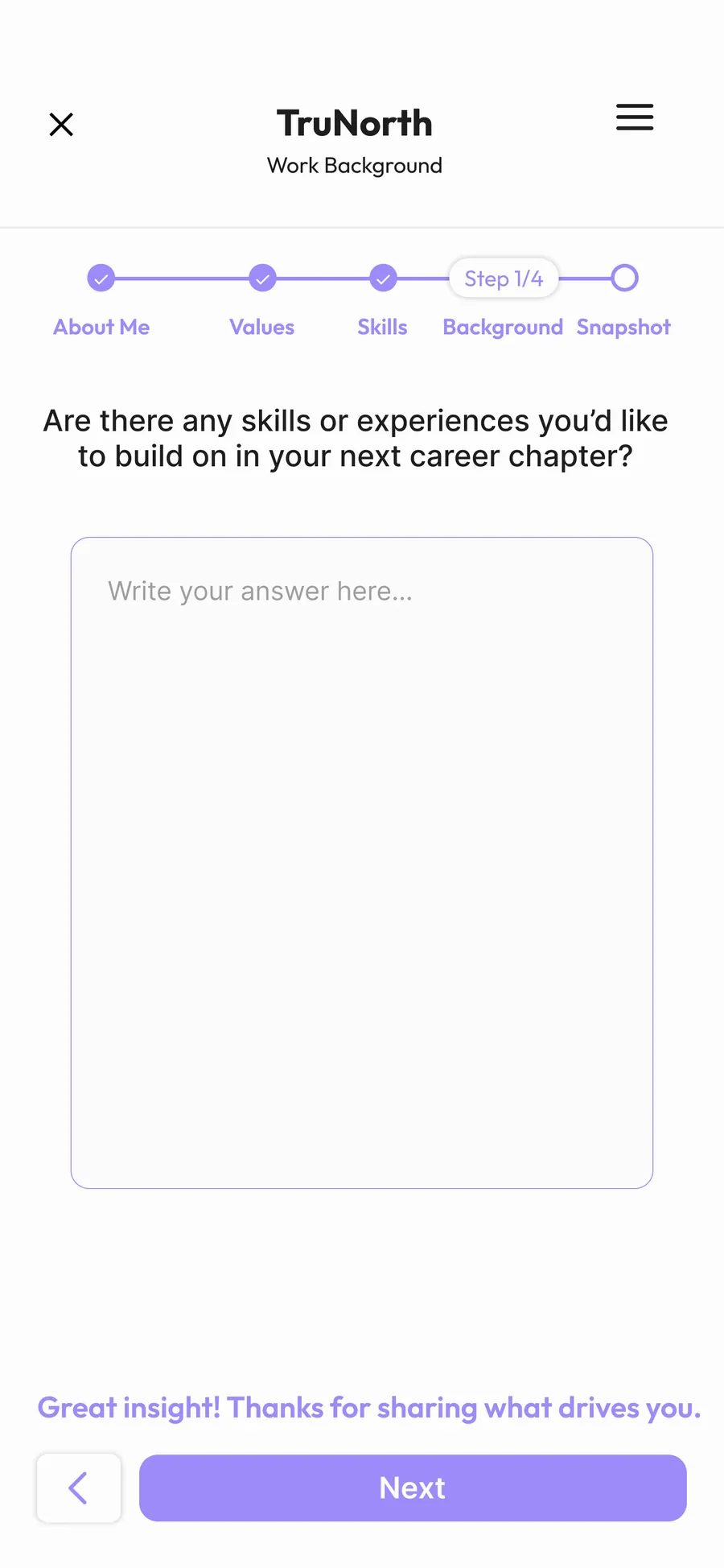 App screen