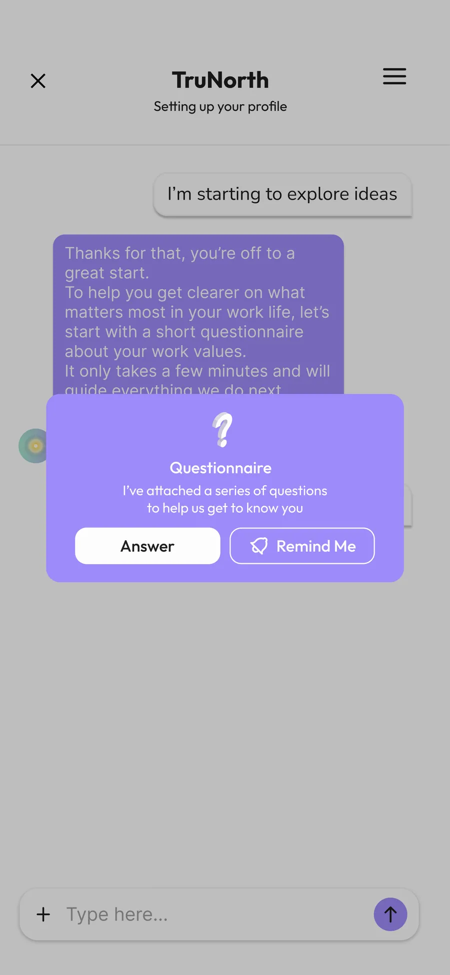 App screen