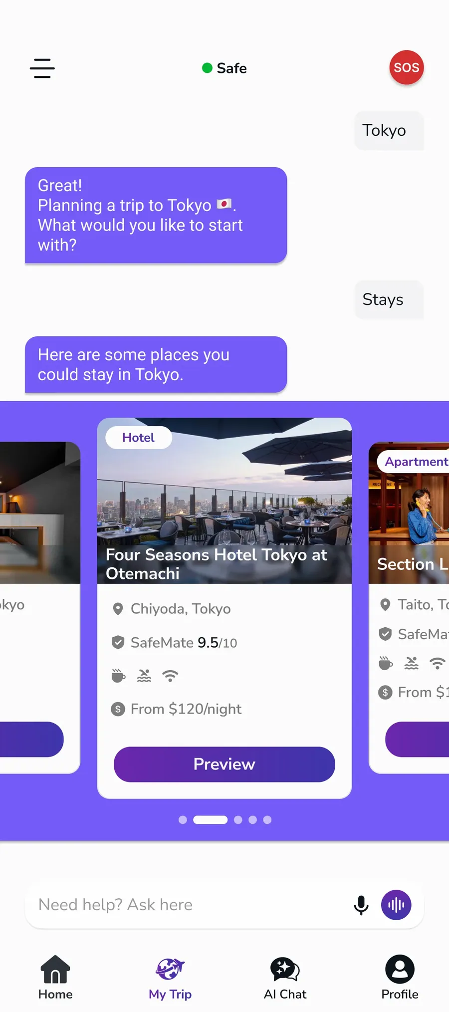 App screen