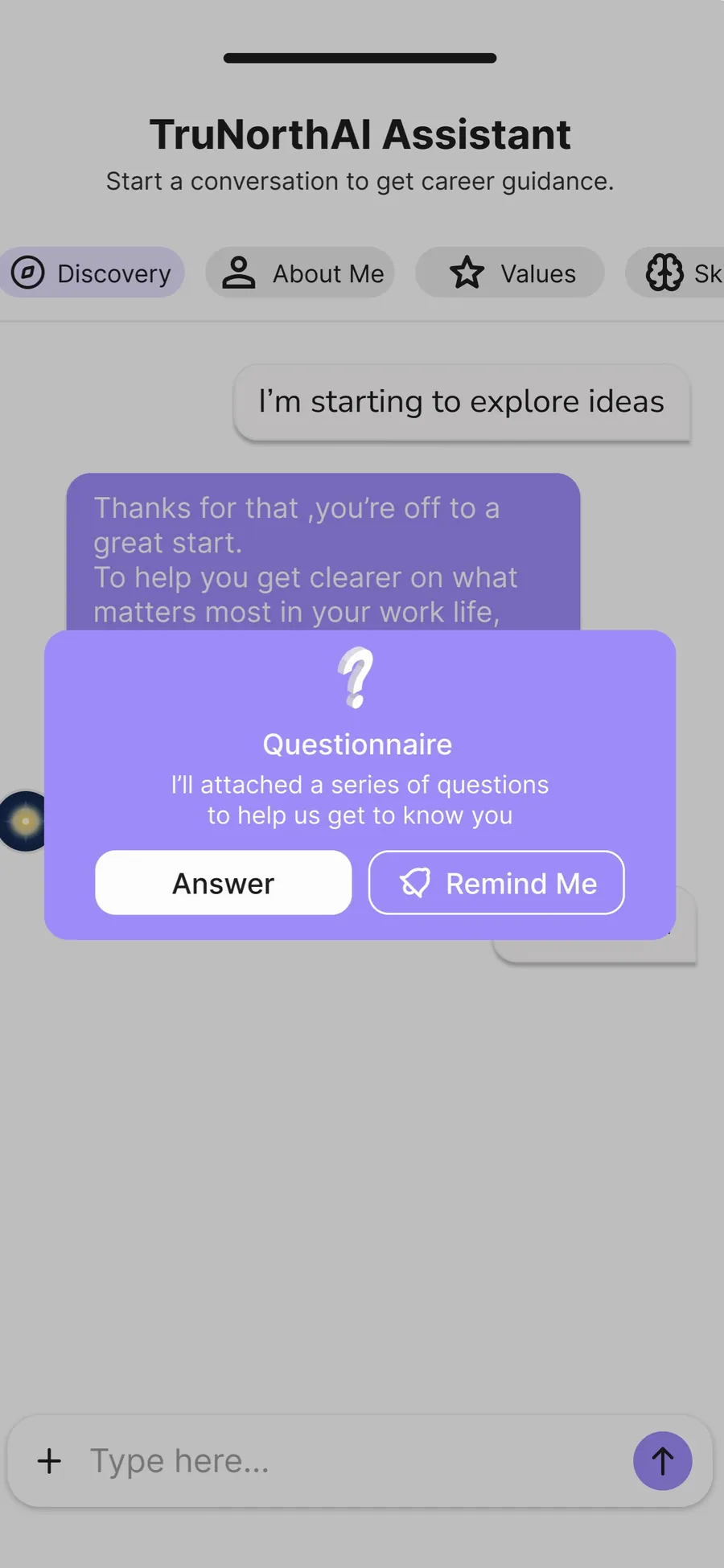App screen