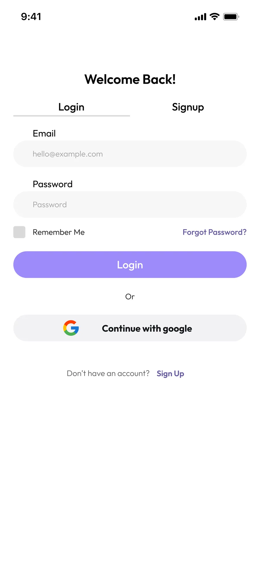 App screen
